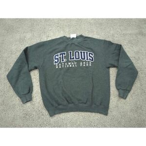 Champion Pullover Mens Medium‎ Gray Fleece St Louis Gateway Arch National Park